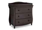 Dark Chocolate (207) 17-Lancaster 3 Drawer Dresser with Changing Top and Interlocking Drawers