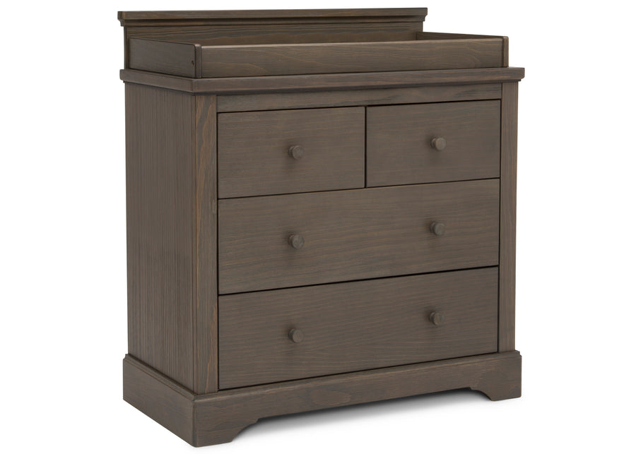 Rustic Grey (084) 3-Paloma 4 Drawer Dresser with Changing Top and Interlocking Drawers