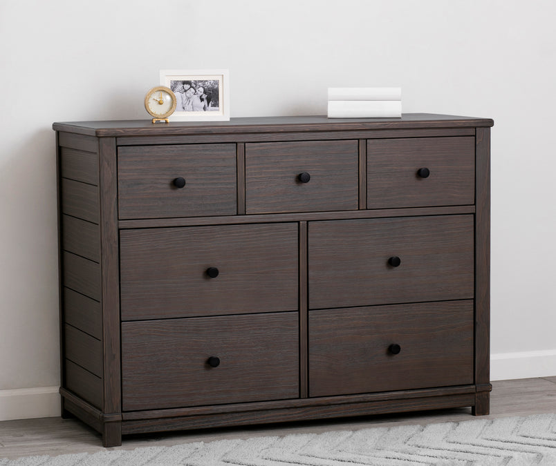 Rustic Grey (084) 5-Monterey 7 Drawer Dresser with Interlocking Drawers