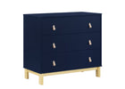 Navy with Natural (1481) 8-babyGap Legacy 3 Drawer Dresser with Leather Pulls and Interlocking Drawers