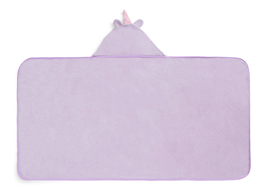 Light Purple Unicorn (1262) 14-Kids Hooded Bath Towel with Pockets