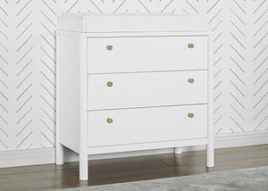 Bianca White (130) 2-Remy 3 Drawer Dresser with Changing Top