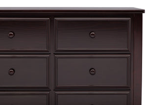 Dark Chocolate (207) 12-Summit 6 Drawer Dresser with Interlocking Drawers