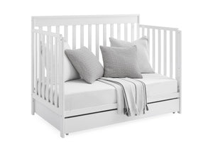 Bianca White (130) 26-Mercer 6-in-1 Convertible Crib with Storage Trundle