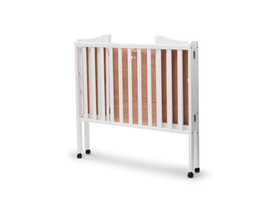 White (100) 26-Folding Portable Mini Baby Crib with 1.5-inch Mattress