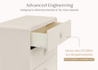 Soft Beige (1560) 5-Ari 3 Drawer Dresser with Changing Top