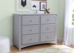Grey (026) 2-Summit 6 Drawer Dresser with Interlocking Drawers