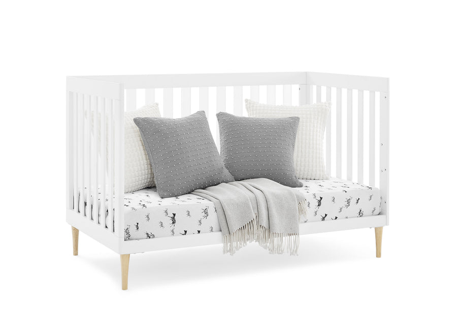 Bianca White with Natural (123) 29-Austin Acrylic 4-in-1 Convertible Crib