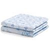 DCB: Blue Botanicals (3035) 12-100% Organic Jersey Cotton Baby Receiving Blankets - 2 Pack