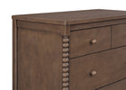 Teak Brown (1526) 14-Saint 4 Drawer Dresser with Changing Top and Interlocking Drawers