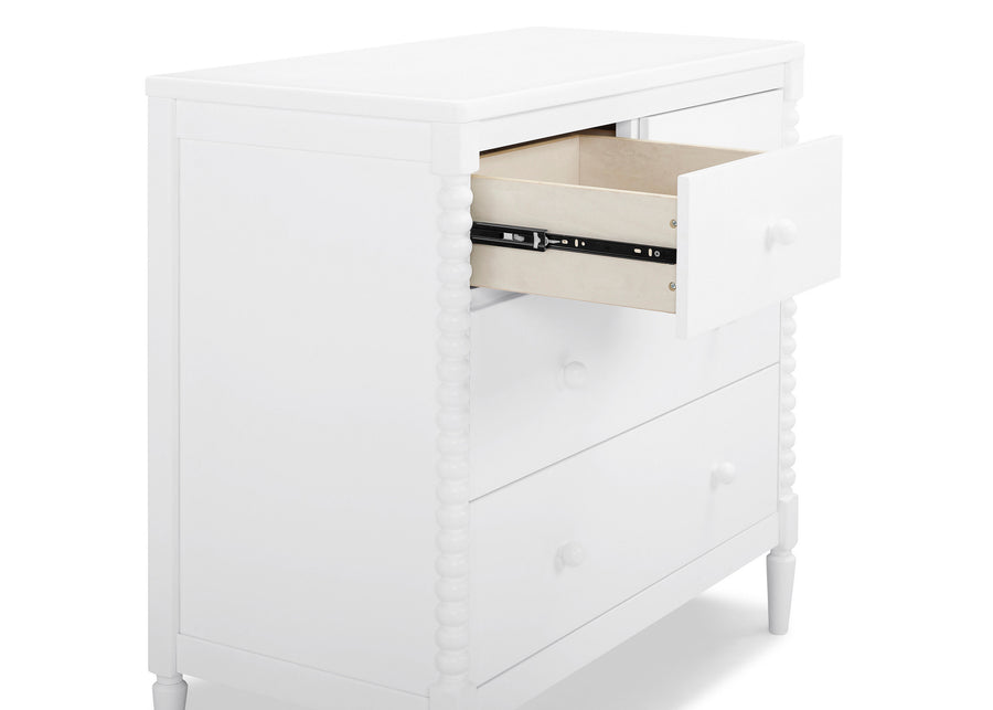 Bianca White (130) 27-Saint 4 Drawer Dresser with Changing Top and Interlocking Drawers