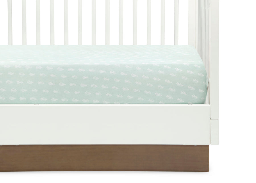 Neutral Boho (3406) 8-Blue Botanicals Fitted Crib Sheets - 2 Pack