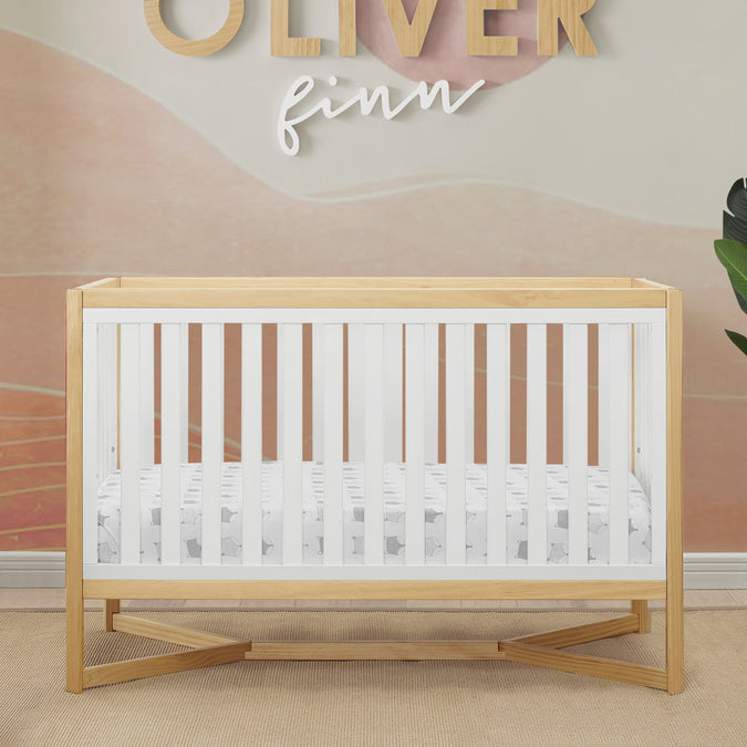 Bianca White with Natural (123) 48-Tribeca 4-in-1 Convertible Crib