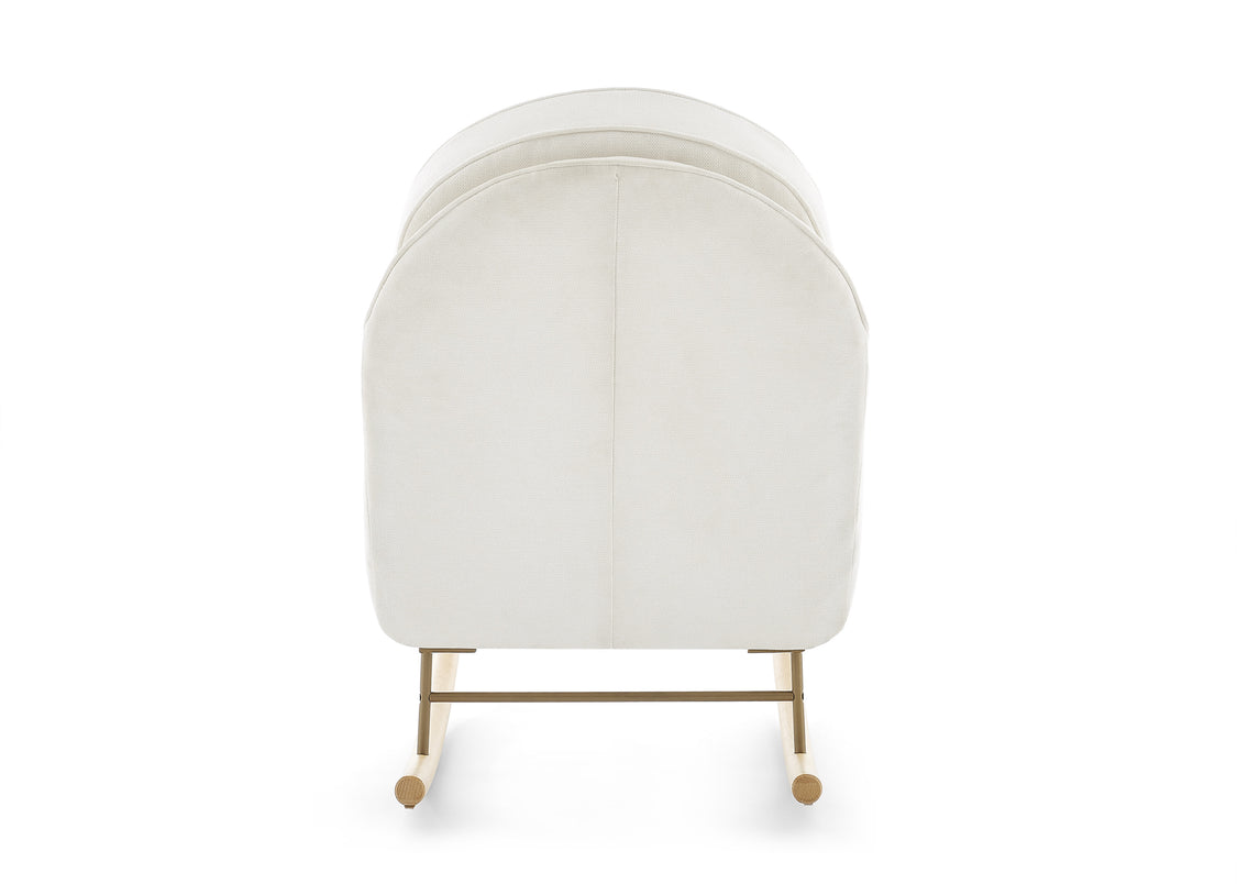 White folding table with gold legs on a white background