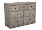 Rustic White (119) 3-Monterey 7 Drawer Dresser with Interlocking Drawers