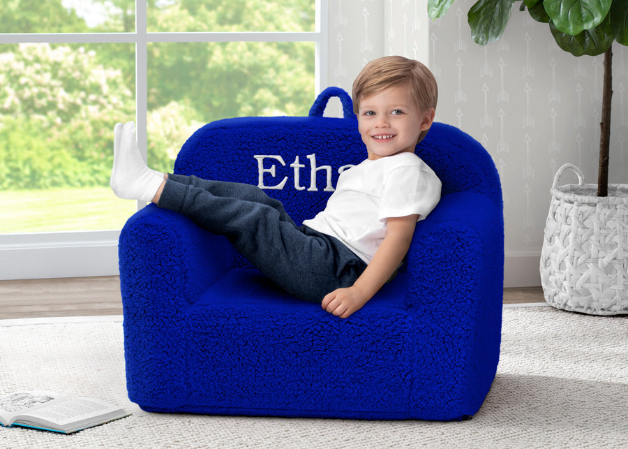 Royal Blue (1296) 29-Personalized Cozee Sherpa Chair for Kids