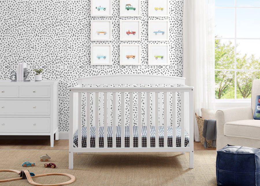 Bianca White (130) 18-Hanover 6-in-1 Convertible Baby Crib