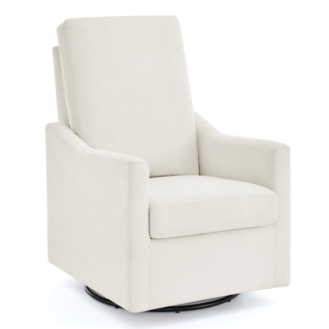 White swivel chair on a white background 30-Andie Nursery Glider Swivel Chair with LiveSmart Fabric