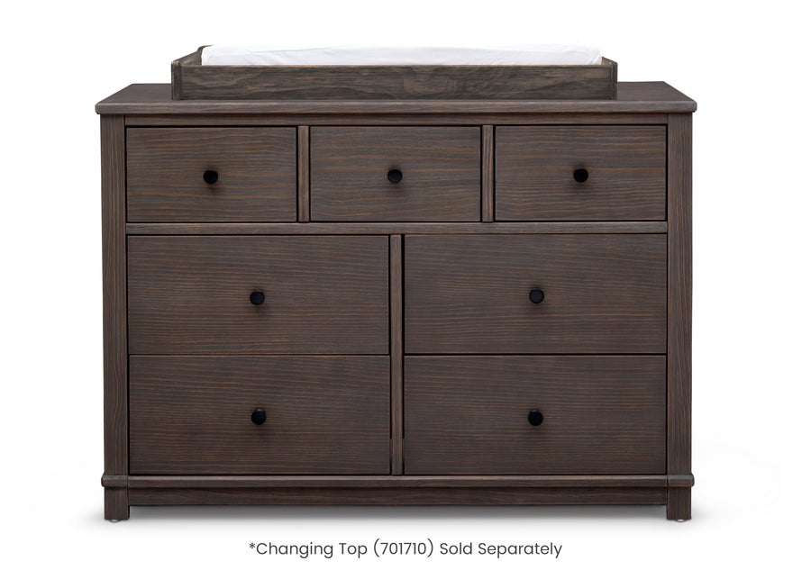 Rustic Grey (084) 6-Monterey 7 Drawer Dresser with Interlocking Drawers
