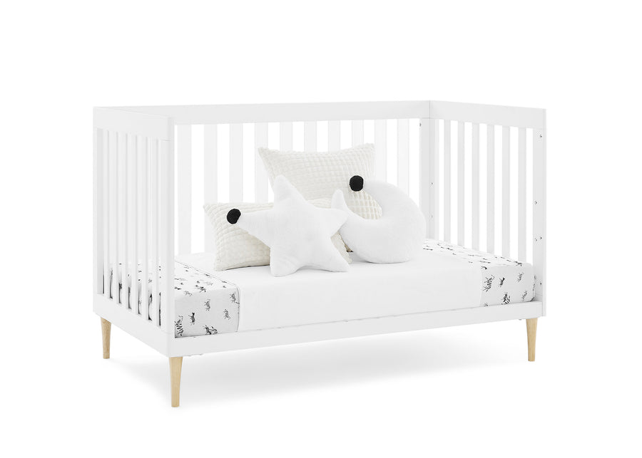 Bianca White with Natural (123) 28-Austin Acrylic 4-in-1 Convertible Crib