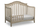Wooden crib with a mattress on a white background 15-Farmhouse 6-in-1 Convertible Baby Crib