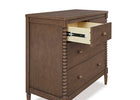Teak Brown (1526) 13-Saint 4 Drawer Dresser with Changing Top and Interlocking Drawers