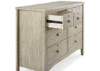 Textured Limestone (1340) 5-Farmhouse 6 Drawer Dresser with Interlocking Drawers