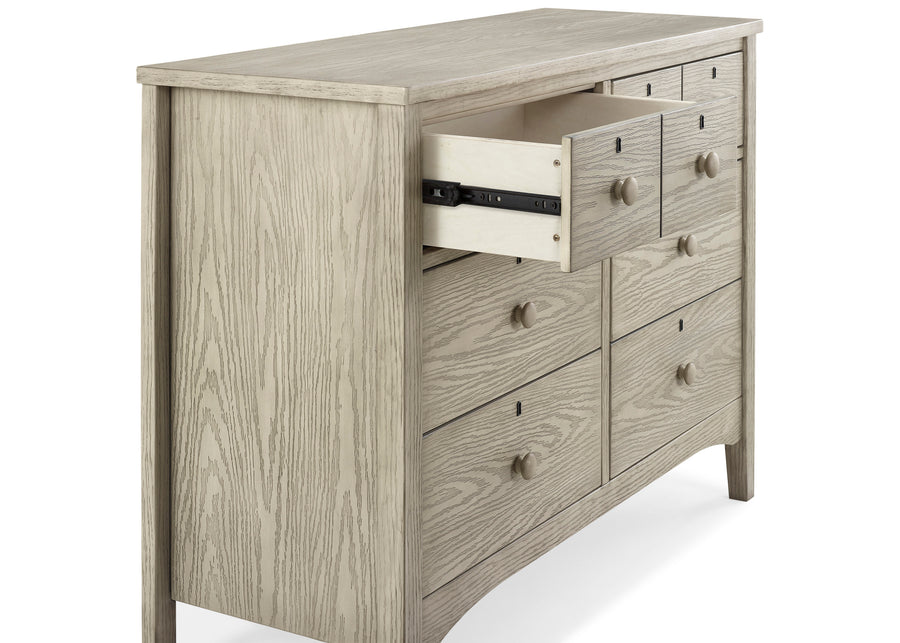 Textured Limestone (1340) 5-Farmhouse 6 Drawer Dresser with Interlocking Drawers