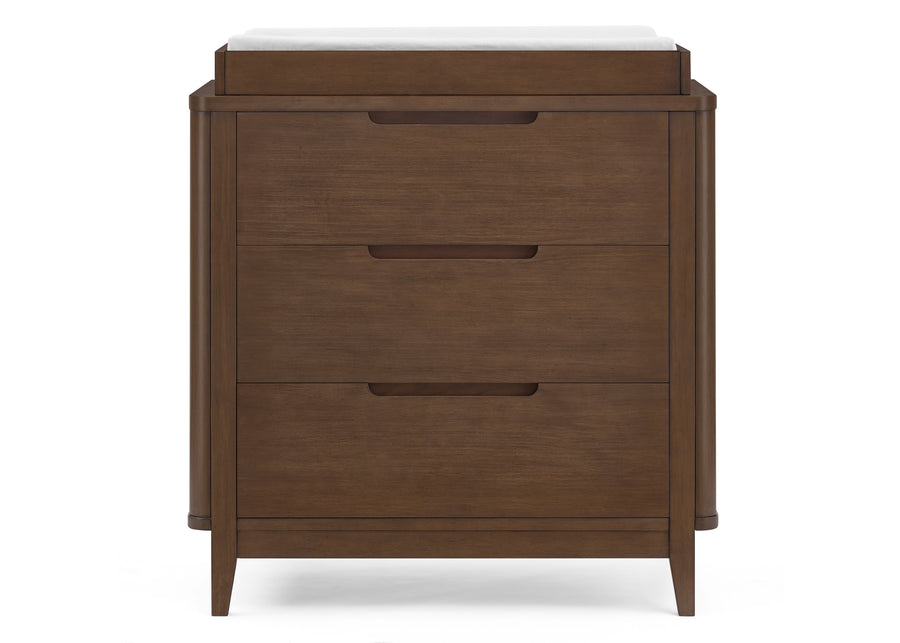Teak Brown (1526) 14-Noah 3 Drawer Dresser with Changing Top and Interlocking Drawers