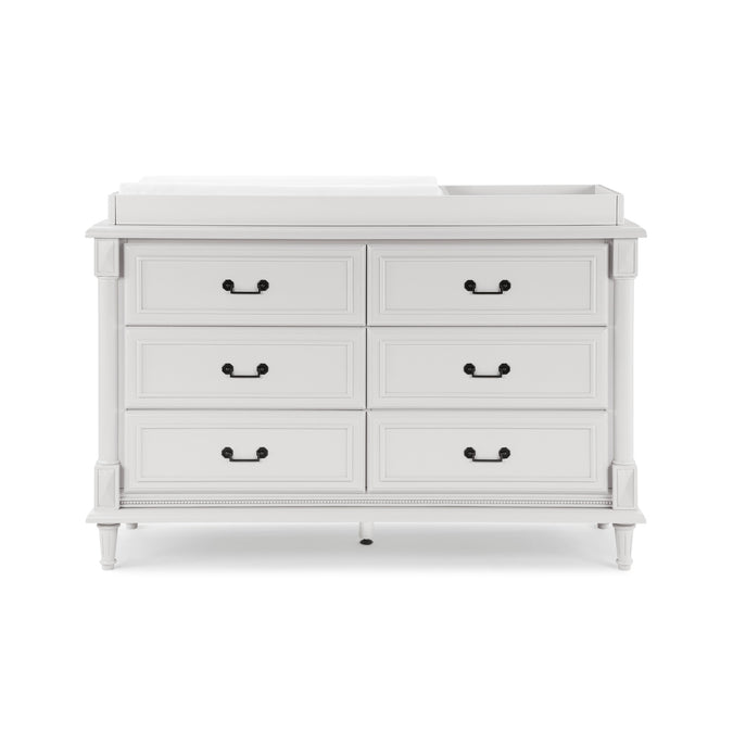 DCB: Moonstruck Grey (1351) 28-Juliette 6 Drawer Dresser with Changing Top and Interlocking Drawers