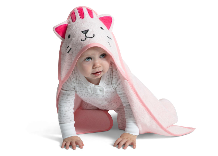 Pink Cat (1261) 24-Baby Hooded Bath Towel