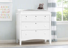 Textured White (1349) 11-Farmhouse 3 Drawer Dresser with Changing Top and Interlocking Drawers