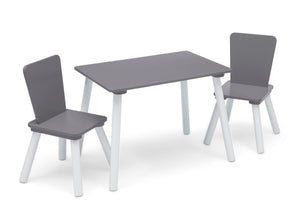 Light Grey and White (1176) 3-4-Piece Toddler Playroom Set – Includes Play Table and 6 Bin Toy Organizer with Reusable Vinyl Cling Stickers (Copy)