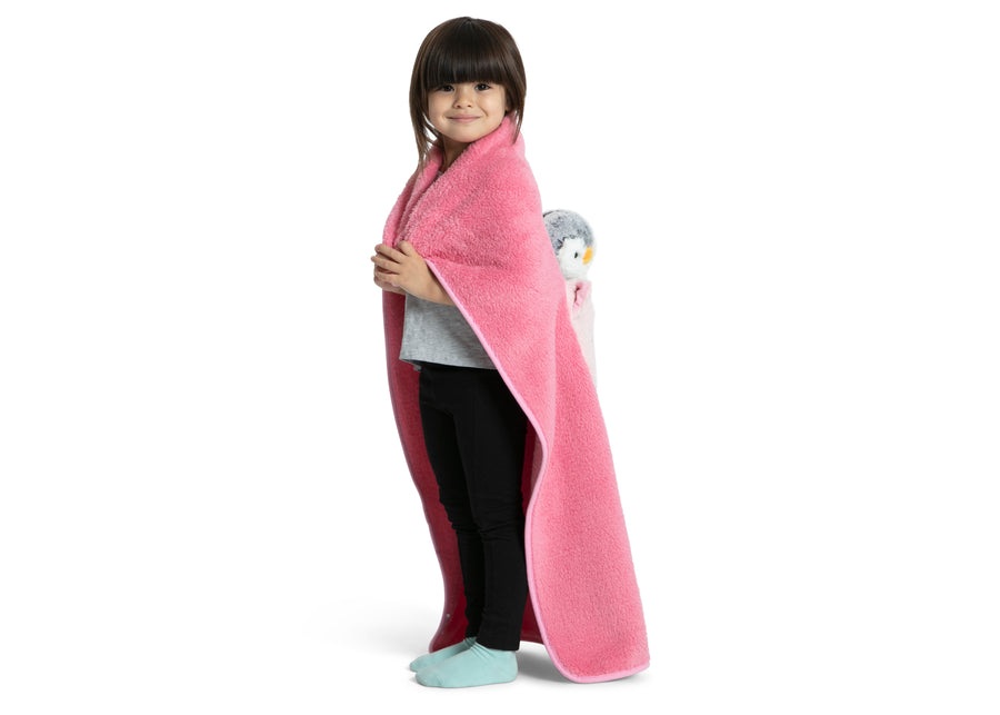 Magenta Cat (1246) 3-Personalized Sherpa Throw Blanket with Storage Pocket for Kids