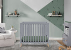 Grey with Natural (1359) 1-Essex Convertible Mini Baby Crib with 2.75-Inch Mattress, Greenguard Gold Certified