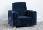 Blue armchair on a light gray rug with a white wall background 5-GapKids Upholstered Chair