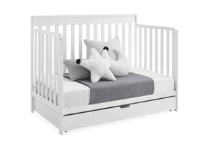 Bianca White (130) 25-Mercer 6-in-1 Convertible Crib with Storage Trundle