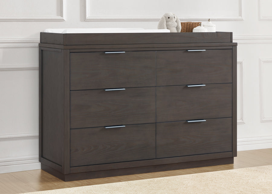 Rustic Grey (084) 27-Forever 6 Drawer Dresser with Interlocking Drawers - Naturals Collection