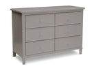 Grey (026) 6-Haven 6 Drawer Dresser with Interlocking Drawers