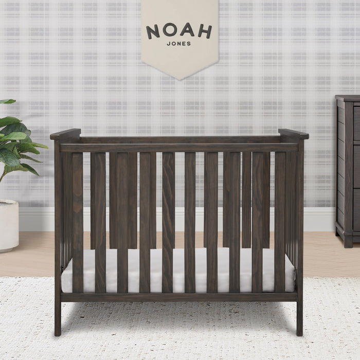Rustic Grey (084) 3-Monterey Mini Crib with Mattress