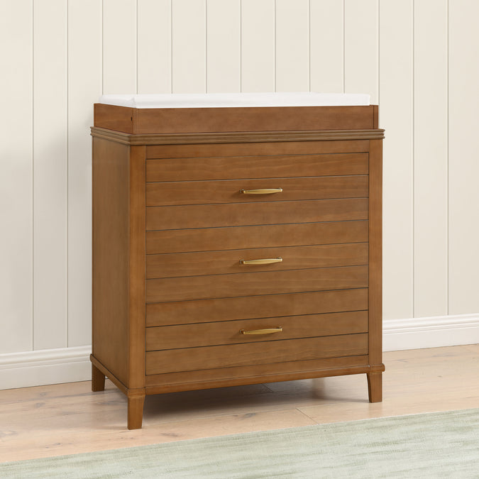 Chestnut (836) 7-Phoebe 3 Drawer Dresser with Interlocking Drawers