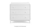 White dresser with three drawers on a white background 30-babyGap Legacy 3 Drawer Dresser with Interlocking Drawers
