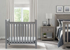 Grey (026) 16-Classic Mini Crib with 2.75-inch Mattress - Convertible to Twin Bed