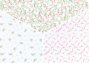 Pink Floral (3034) 18-Fitted Crib Sheets - 3 Pack
