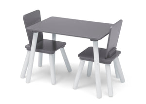 Light Grey and White (1176) 4-4-Piece Toddler Playroom Set – Includes Play Table and 6 Bin Toy Organizer with Reusable Vinyl Cling Stickers (Copy)