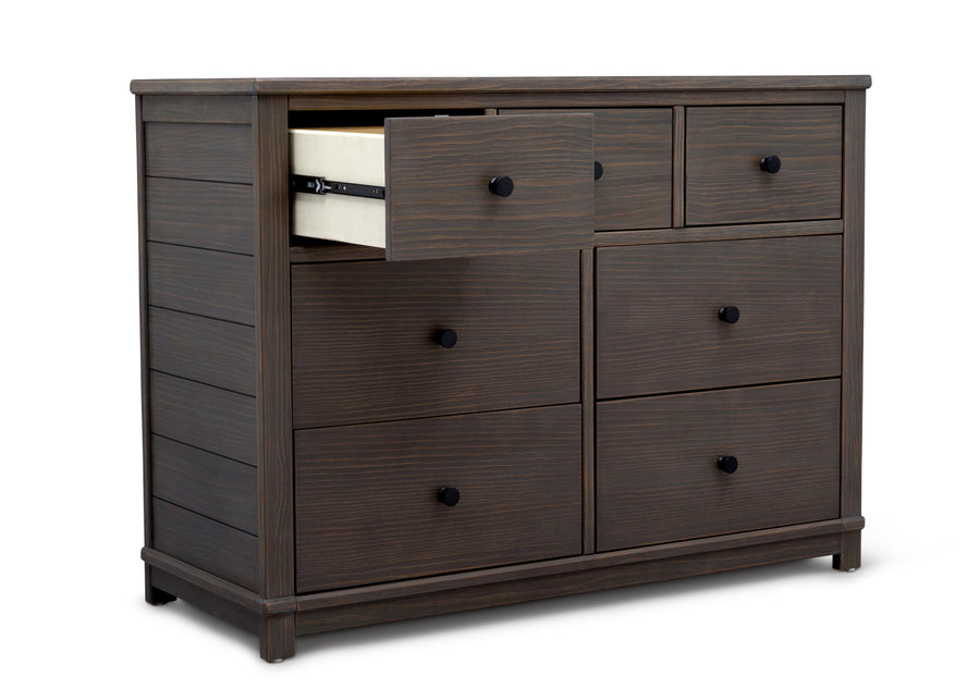 Rustic Grey (084) 8-Monterey 7 Drawer Dresser with Interlocking Drawers