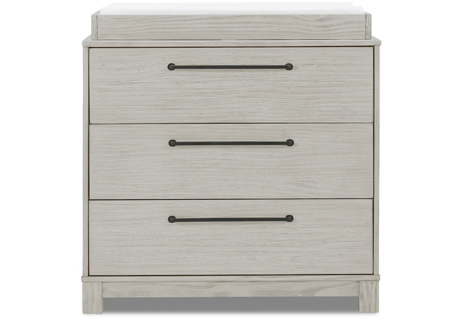 Rustic Mist (1373) 2-Rustic 3 Drawer Dresser with Interlocking Drawers