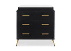 Ebony with Melted Bronze (1500) 7-Sloane 4 Drawer Dresser with Changing Top and Interlocking Drawers