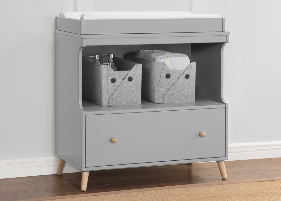 Grey with Natural (1359) 1-Essex Convertible Changing Table with Drawer