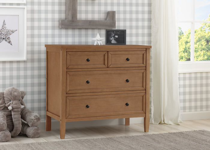 Epic 3 Drawer Dresser with Interlocking DrawersChestnut (836)